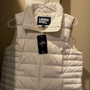 Lands End White Puffer Vest with tags